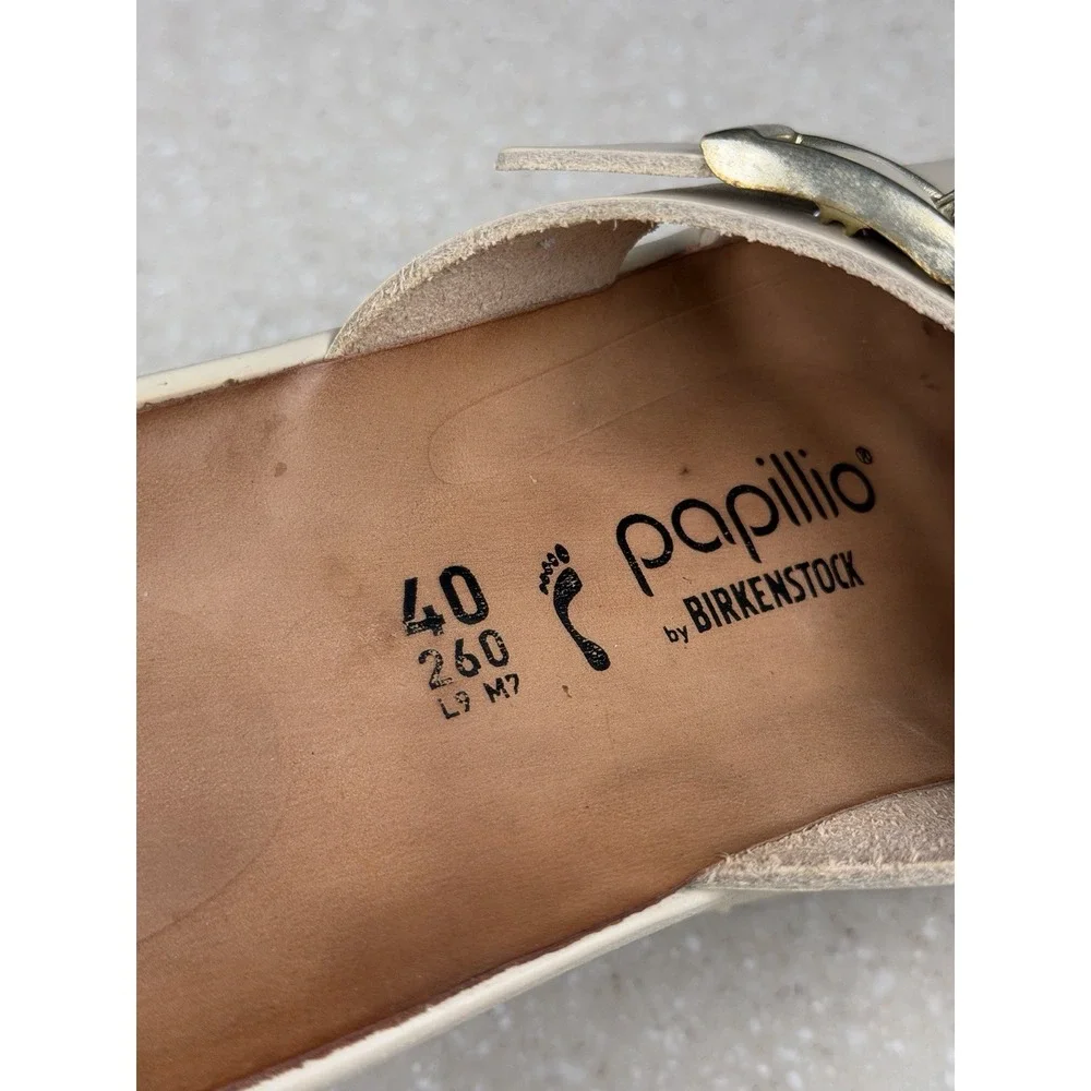 Birkenstock Papillio Almina Women's Sandal Sz 9 Narrow Leather Platform Slip On